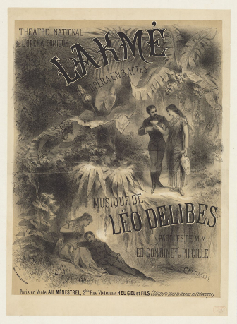 パリ・オペラ・コミック座のラクメ初演時のポスター
